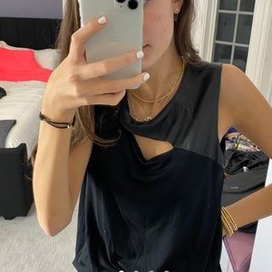 Black leather going out tank